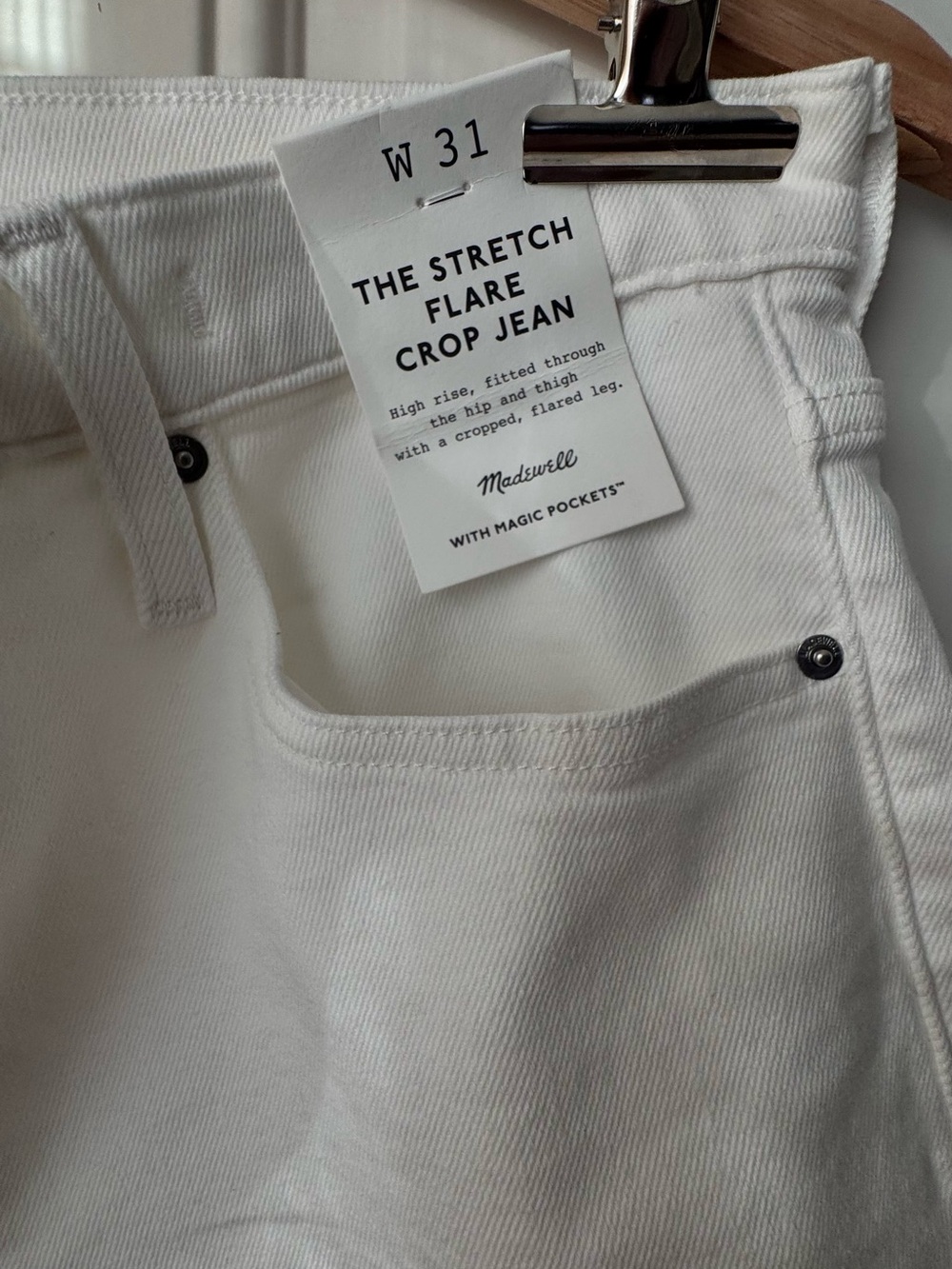 Madewell The Flare Crop Jean in Super Stretch Denim, size 31 , NWT - Picture 8 of 11